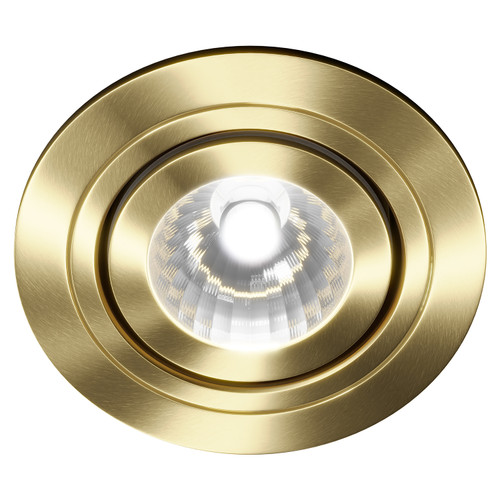Cali Satin Brass IP65 35W Tiltable Bathroom Downlight Right Hand Side View