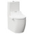 Darnley Round Close Coupled Toilet and Smart Bidet Multi Function Heated Soft Close Toilet Seat with Dryer Left Hand Side View