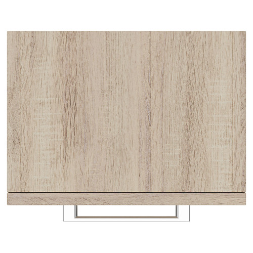 Napoli Bordalino Oak 350mm Wall Mounted Side Cabinet with Single Door and Polished Chrome Handle Top View From Above