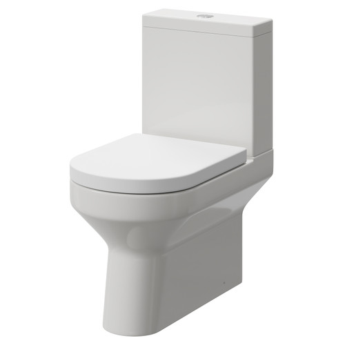 Newburn Closed Back Close Coupled Toilet with Soft Close Toilet Seat Right Hand Side View