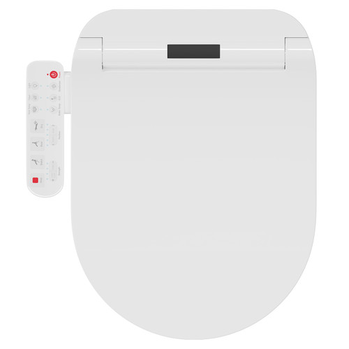 Smart Bidet Multi Function 381mm Heated Soft Close Toilet Seat with Dryer Top View from Above
